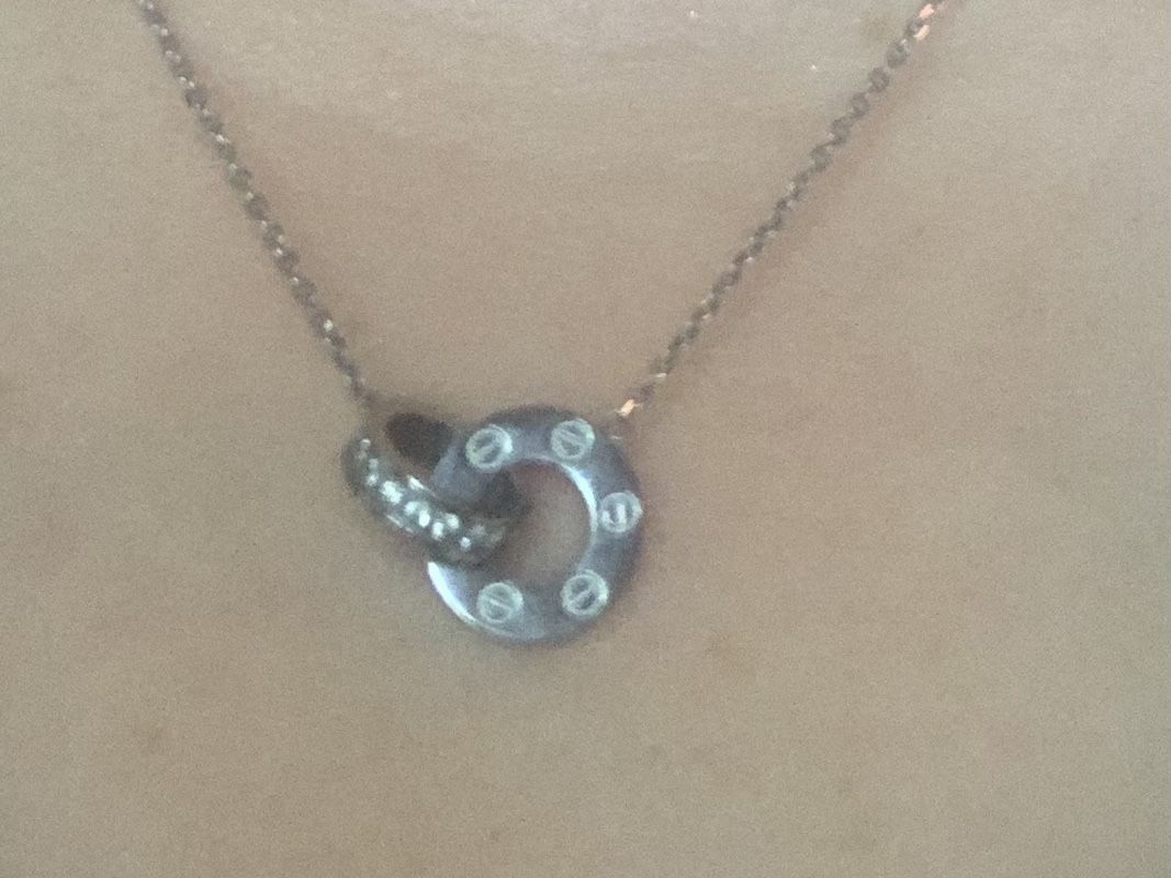 Fashion  Love Necklace  Silver Color With Cristals New!