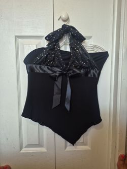 Size S/M. Black Tie up Black Tube Top