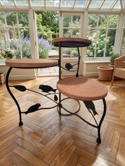 3-Tier Plant Stand with Bird Accents