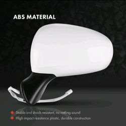 Left Driver Side Power Mirror for Toyota Prius V 2012-2018 - White 