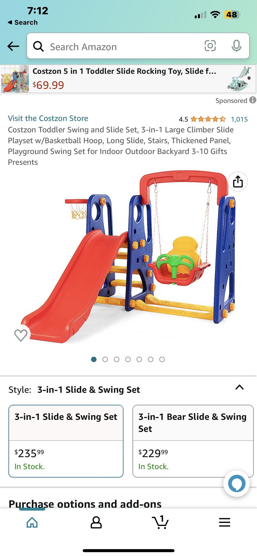 Toddler Swing and Slide Set