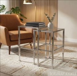 Nesting Glass Side Table Set