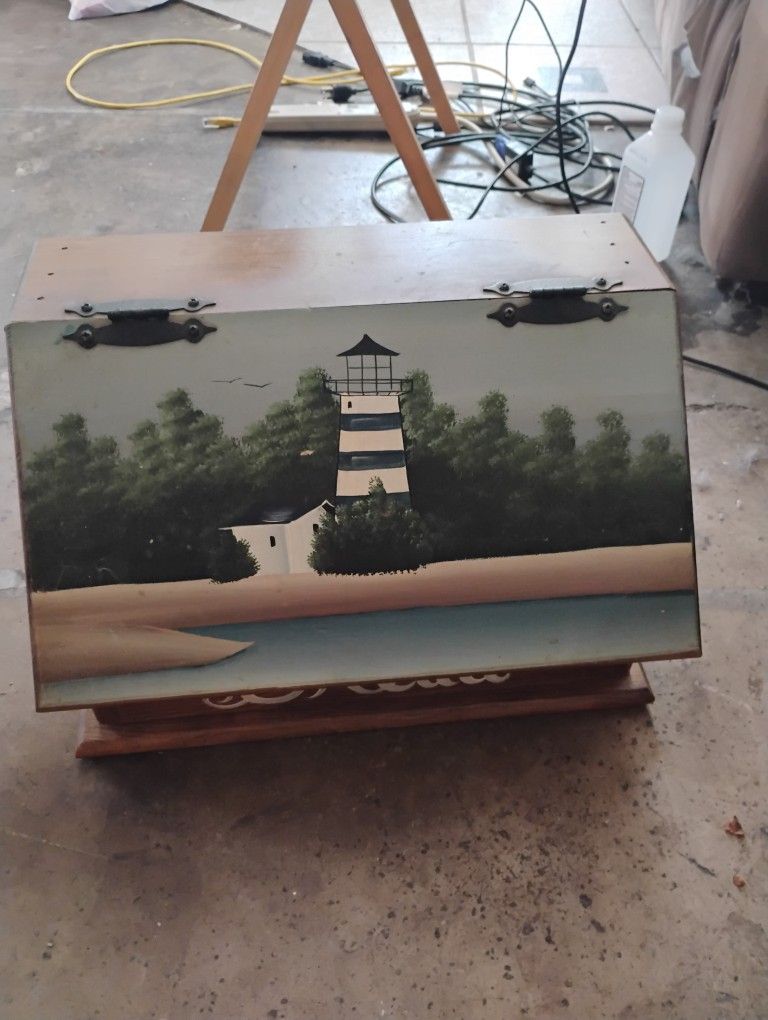 Bread Box, Wood Storage and Tiger Decor