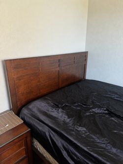Queen bed frame and nightstand