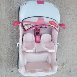 white Barbie doll car with radio that works