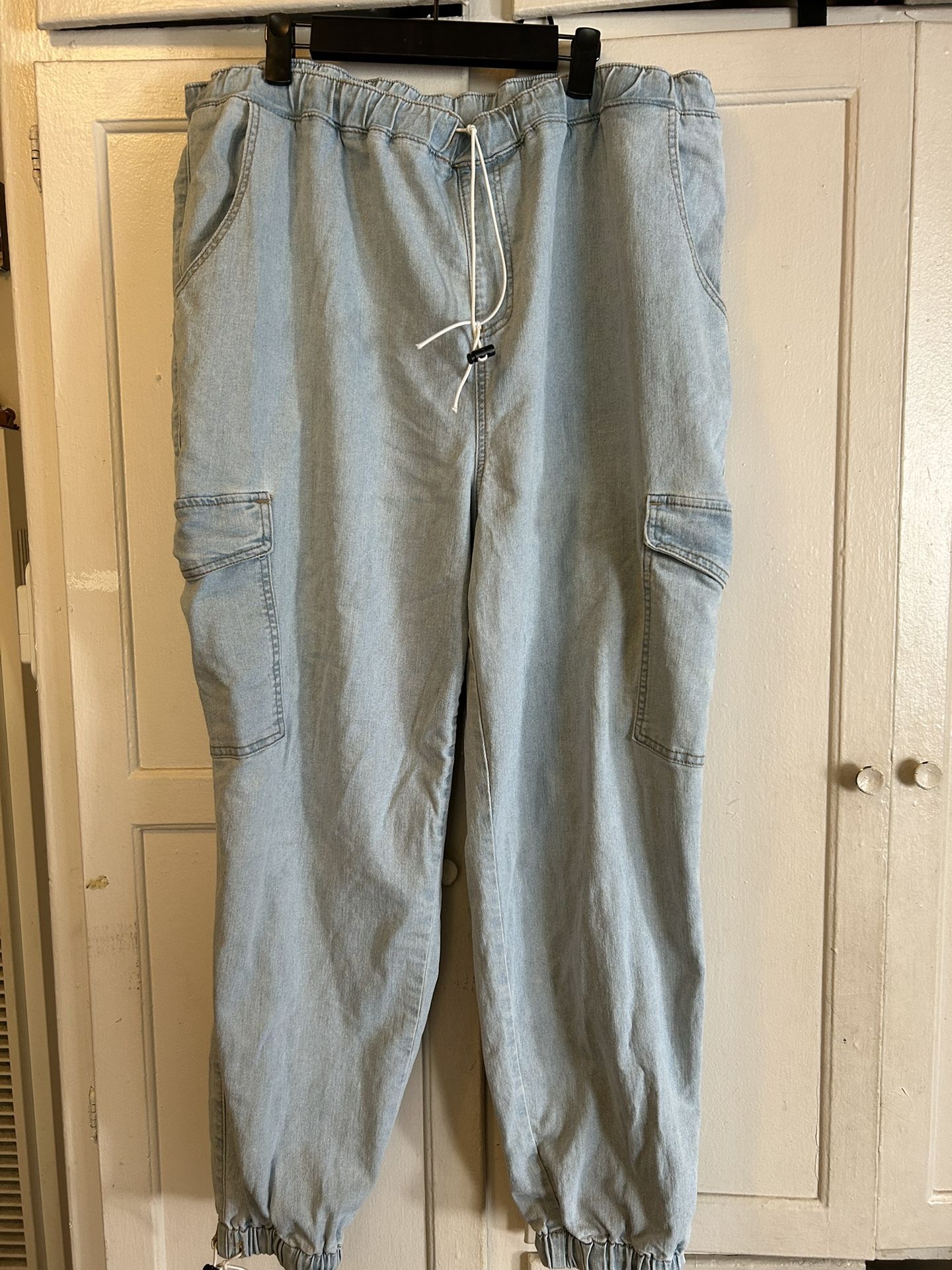 Forever 21 cargo Jean Joggers utility oversized Sz 3xl