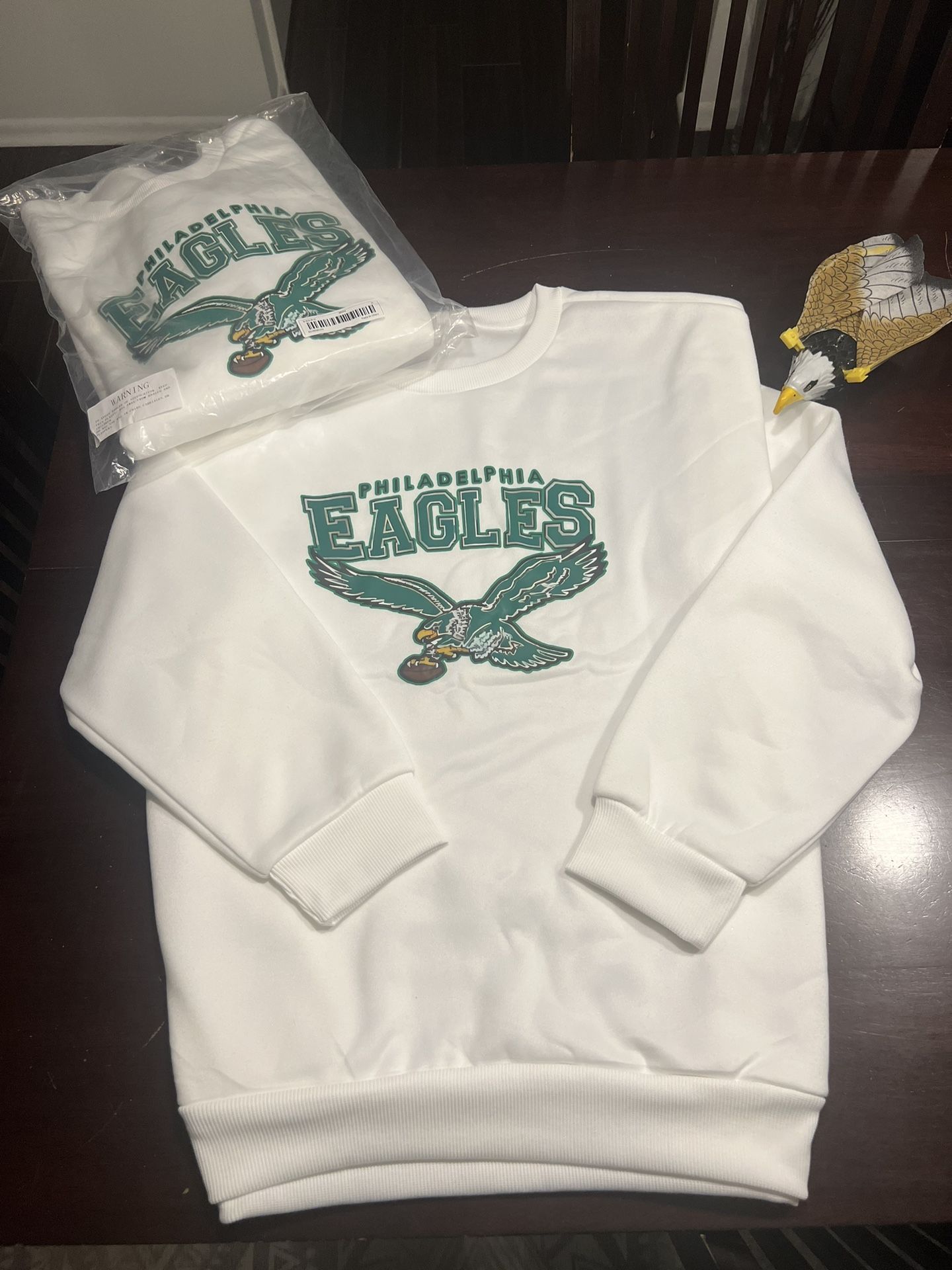 Philadelphia Eagles Women Sweatshirt White Size M