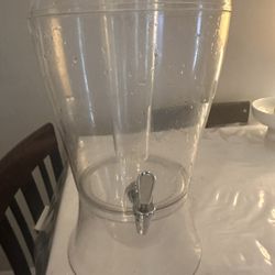 3 Gallon Plastic Beverage Dispenser with Base Ice Cylinder Sleeve