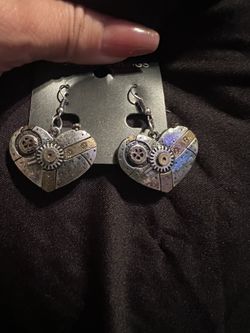 Steampunk Heart Earrings 