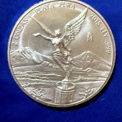 2015 2oz Mexico LIBERTAD Silver Coin 