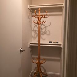 Wooden coat rack