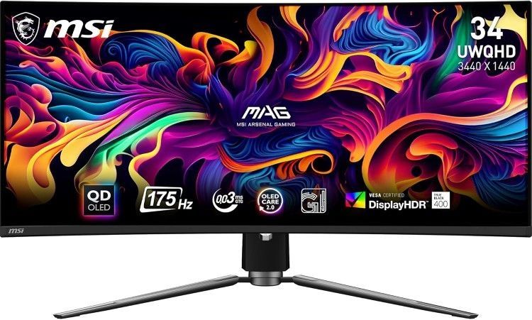 Price Firm. MSI MAG341CQP QD-OLED, 34" Curved OLED Gaming Monitor, 3440 x 1440 (UWQHD), OLED 0.03ms, 175Hz, HDR 400, HDMI, DP, USB-C, Tilt, Height