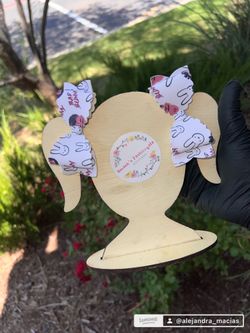 Small Size Bad Bunny Girls Hair Bows Color White 