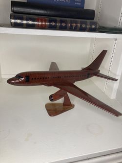 Mahogany Wood Airplane Model
