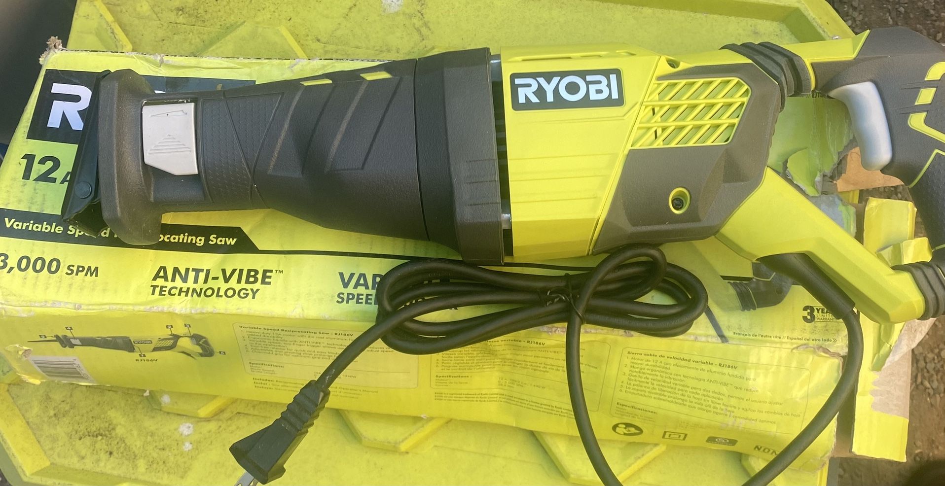 Ryobi 12Amp Corded Reciprocating Saw