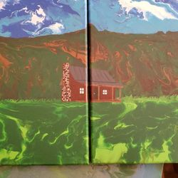 Abstract Impressionist painting Cabin