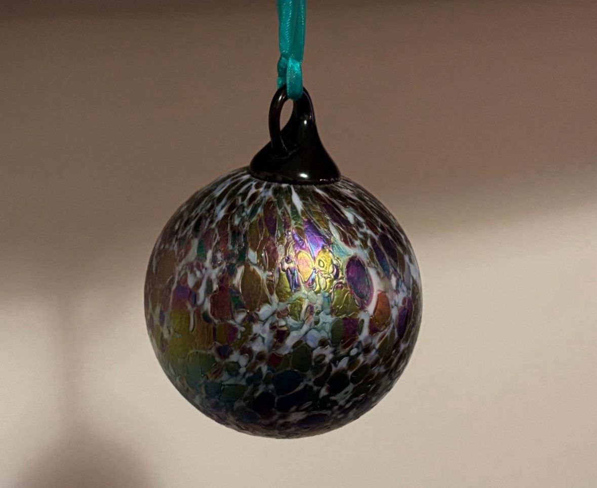 Carnival Glass Ornament With Volcanic Ash