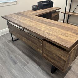 Monarch Specialties L-Shaped Desk (71” x 71”) w/ Drawers – Reversible 