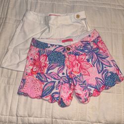 Two Pairs Of Lily Pulitzer Shorts - Size 0 - Cute Summer Shorts