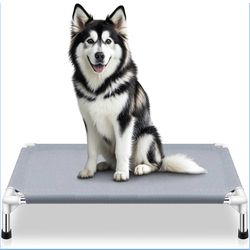 Elevated Portable Cooling Raised Dog Bed / indoor / outdoor/ Large / Gray