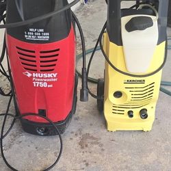 2 Pressure Washers Husky 1800 Psi And Karcher K3 1800 