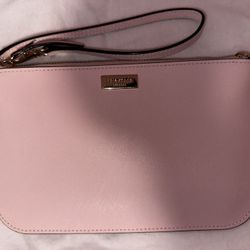 Kate Spade Wristlet Genuine Saffiano Leather Pink Gold Label BRAND NEW