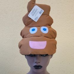 Poop Emoji Brown Swirly Turd 💩 Padded Happy Face Hat