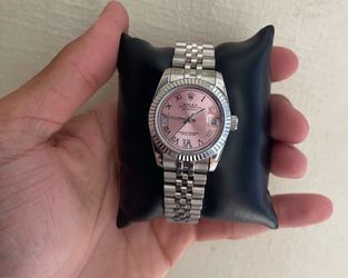 Pink face ladies watch