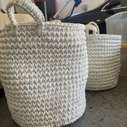 Two White Baskets 