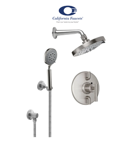 California Faucets Tiburon SATIN BRASS Shower + Hand Shower