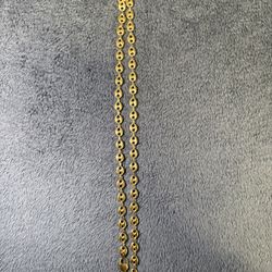 Italian 18K Yellow Gold Chains – Gucci Link 25” & Military Link 28”