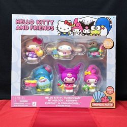 🎀🍦Hello Kitty and Friends Neon Tropical Party, 2 inch Figure 6-Pack - Removable Accessories Series 3