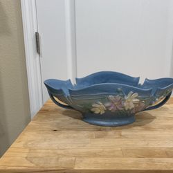 Large Roseville  Art Pottery Cosmos Console Bowl 374-14  