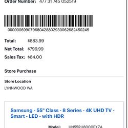 Samsung 55” Class - 8 Series 4K TV