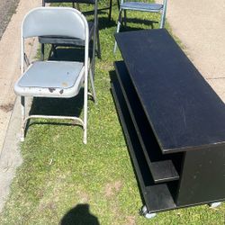 Free Tv Stand And 4 Chairs 