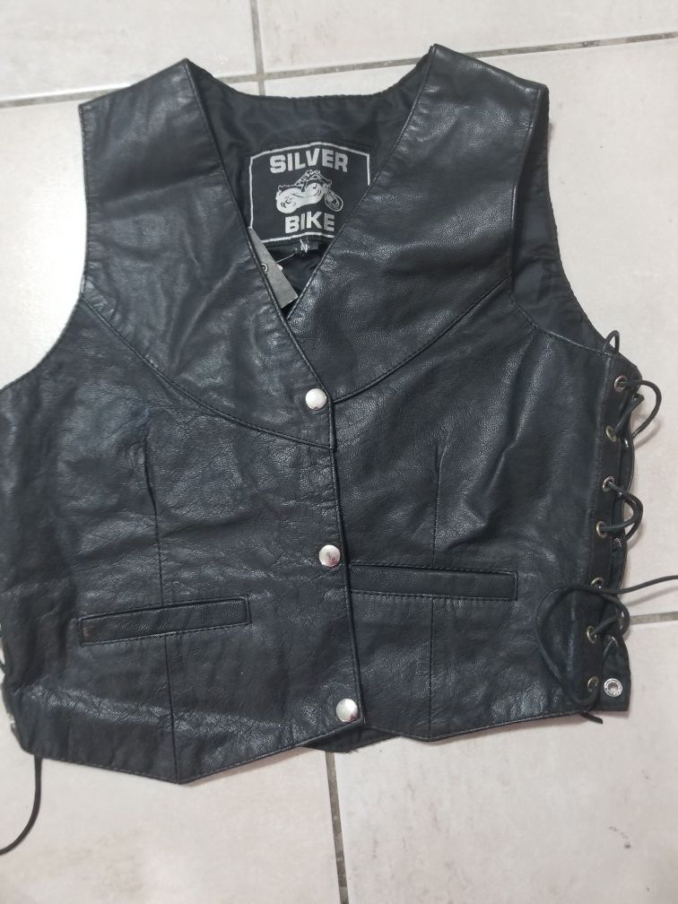 Black bikers vest made by Silver Bike Size medium, large and Extra Large