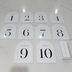 Wedding Table Numbers 