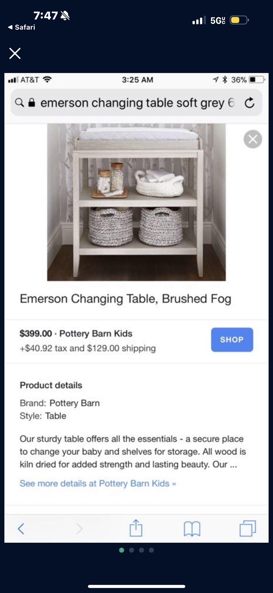 Emerson Pottery Barn Changing Table