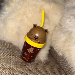 Free Kids' Portable Straw Bear Tumbler cup