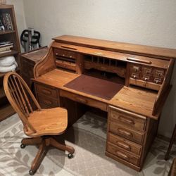 Roll Top Desk And Chair