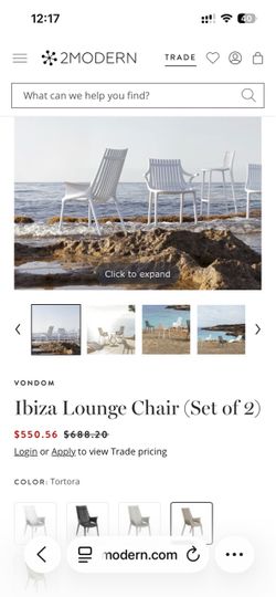 2 Ibiza by Vondom patio chairs WHITE