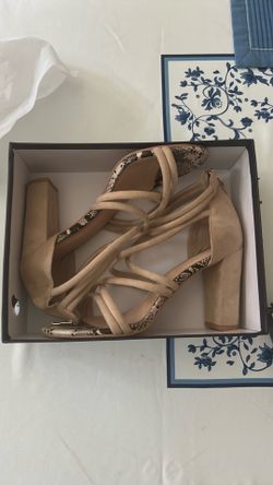 Nude suede heels size 12 w