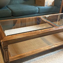 Glass top coffee table