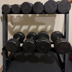 CAP 200 lb Dumbbell Set + Rack – Great Condition – Moving Sale (NEGOTIABLE)❗️❗️❗️