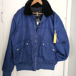 Men's Jacket Sherpa Collar Chammara Dodgers Color Blue XL