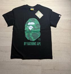 Green and black face bape shirt (small)