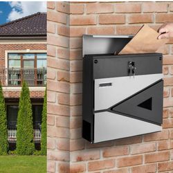 Mailbox Wall Mount With Security Drop , Keys, And a Spot For Newspaper 