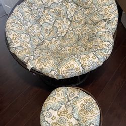 Papasan Chair With Ottoman
