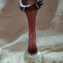 Aseda Sweden Amethyst Purple Single Stem Bubble Glass Base - Vase