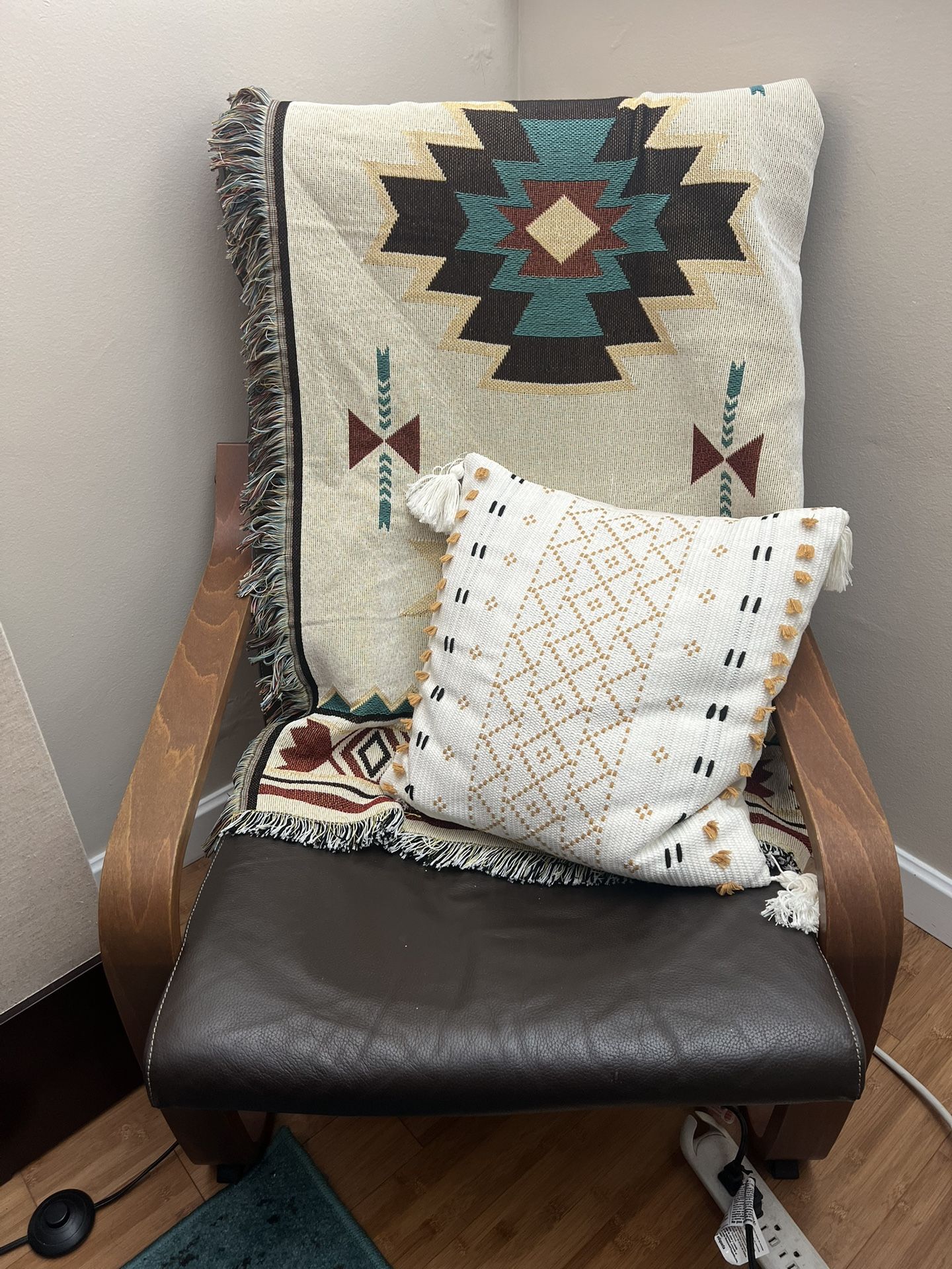 Poang Accent chair Leather & Wood